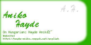 aniko hayde business card